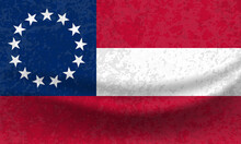 Waved Flag Of The Confederate States Of America Illustration