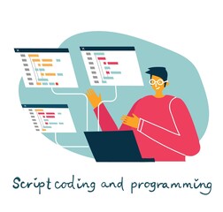Programming and coding, Website development, Web design.Flat design modern vector illustration concept.