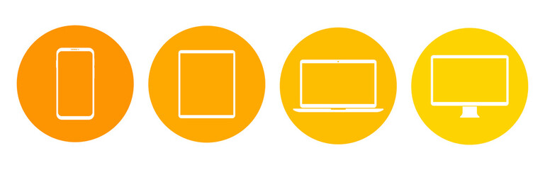 Wall Mural - devices flat icons. electronic devices. computer monitor, laptop, tablet, and smartphone. modern vec