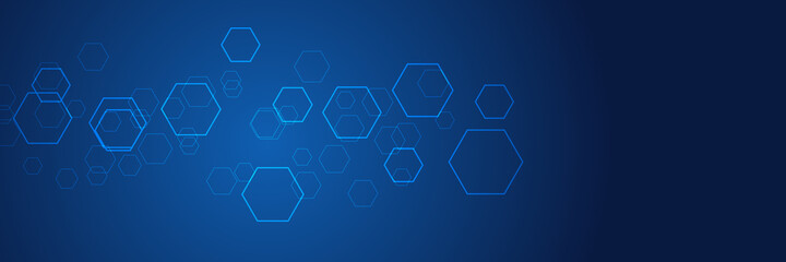 Blue honeycomb abstract background. Wallpaper and texture concept. Minimal theme. Abstract geometric shape technology digital hi tech concept background. Space for your text