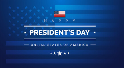 Wall Mural - Happy President's Day dark blue background with the US flag - vector illustration