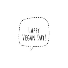 Wall Mural - ''Happy vegan day'' Lettering