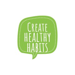 Wall Mural - ''Create healthy habits'' Lettering