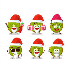 Wall Mural - Santa Claus emoticons with slice of kiwi cartoon character