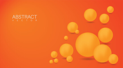 Wall Mural - abstract vibrant gradient 3d orange circle realistic background. vector design illustration