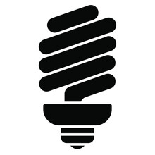 Energy Saving Light Bulb Icon, Idea Lamp Light Energy Vector