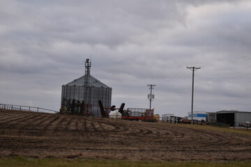 Sticker - Grain Bin in a Farm Field