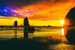 © Bill Perry - Colorful Sunset Haystack Rock Sea Stacks Canon Beach Oregon