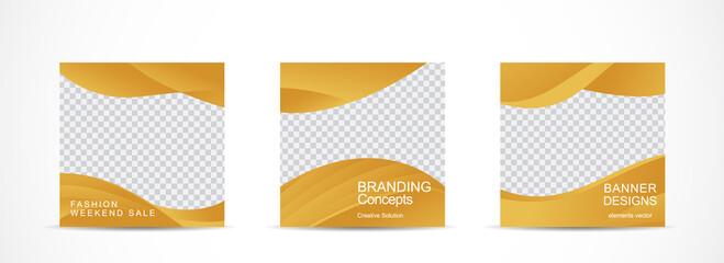 Canvas Print - Set square banner template for social media post and web internet ads.vector illustrations.