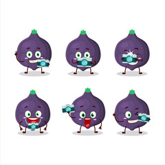 Poster - Photographer profession emoticon with fig cartoon character