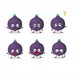 Poster - Cartoon character of fig with what expression