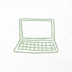 Wall Mural - hand drawn laptop icon