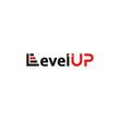 Level up text business logo design.