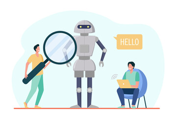Engineers creating robot
