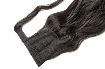 Wall Mural - wrap round clip in wavy black synthetic ponytail hair extension