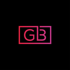 Creative initial letter GB square logo design concept vector