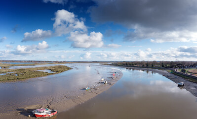 Wall Mural - panoramic view of the river chelmer in essex england