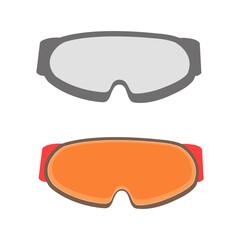 Orange and White Skii Goggles on White Backdrop