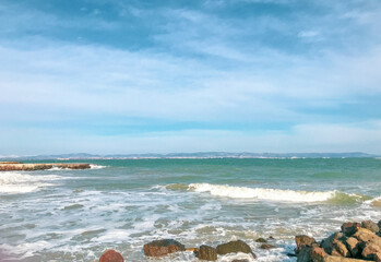 Wall Mural - Mesmerizing shot of a beautiful seascape in Pomorie, Bulgaria