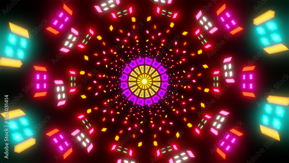Stock-Illustration „Trippy Tunnel Neon Lights Seamless Loop 3D Good ...