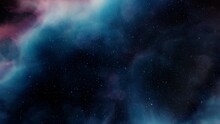 Nebula Gas Cloud In Deep Outer Space, Science Fiction Illustrarion, Colorful Space Background With Stars 3d Render
