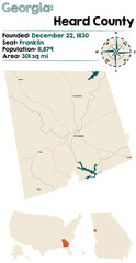  Large and detailed map of Heard county in Georgia, USA.