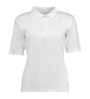 © Art14 - Women’s polo white t-shirt with buttons on a white background. Isolated image on a white background.