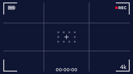 video recording, camera viewfinder screen, vector interface