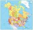 © Iryna - USA and Canada large detailed political map