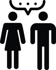 Wall Mural - Icon of a pair of Humans communicating on a white background for websites, presentations and other purposes