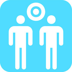 Wall Mural - Work focus male icon and female icon on blue background for websites, presentations and other purposes