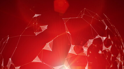 Wall Mural - Red Technology Abstract Geometric Background