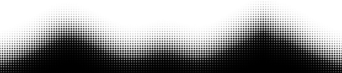 Fototapete - Halftone wave. Seamless pattern. Abstract dotted background. Texture of black dots. Monochrome gradient background. Vector illustration.