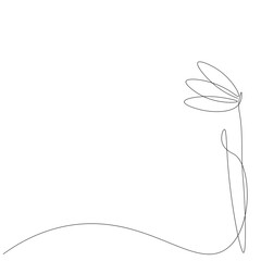 Sticker - Spring flowers isolated on white background. Continuous line drawing. Vector illustration