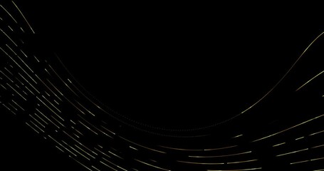 Line and dots abstarct background. Data flow transmission with line distorted. Minimal bright background with shiny lines and dots in row.