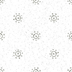 Wall Mural - Hand Drawn grey Snowflakes Christmas Seamless Pattern. Subtle Flying Snow Flakes on white Background. Decent chalk handdrawn snow overlay. Flawless holiday season decoration.