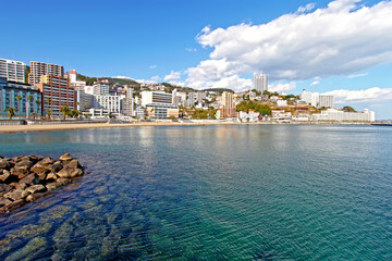 Atami Sun Beach on the Izu Peninsula, Shizuoka Prefecture, Japan.