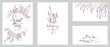 Cards for Wedding invitation. Set vector design elements, wreaths and bouquets of lavender and calligraphy lettering.	