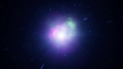 Wall Mural - Abstract space travel with colourful nebula and stars animation background. 