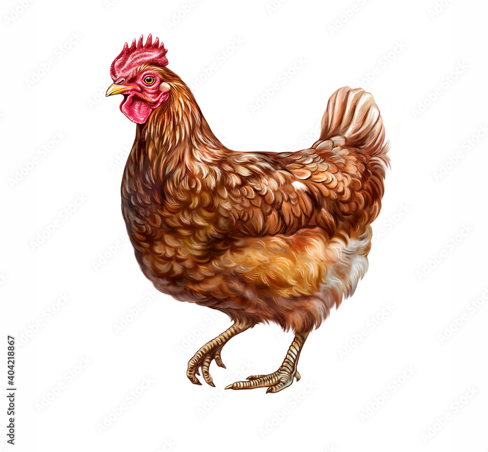 The chicken (Gallus gallus domesticus) Stock Illustration | Adobe