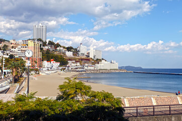 Atami Sun Beach on the Izu Peninsula, Shizuoka Prefecture, Japan.