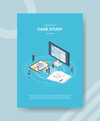 Wall Mural - case study concept for template banner and flyer for printing with isometric style