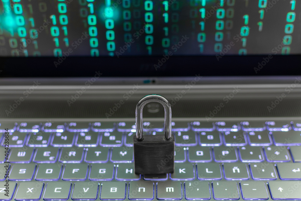 Computer With Lock Jpg File Lock on laptop as computer protection and cyber safety concept. Private ...