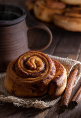 Sticker - Fresh Cinnamon Roll and Cup of Coffee