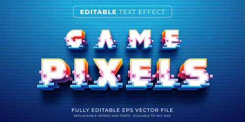 Wall Mural - editable text effect in arcade pixel game style