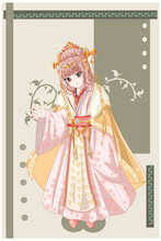 Anime Style Character A Beautiful Emperor Consort Of The Ancient Kingdom Illustration
