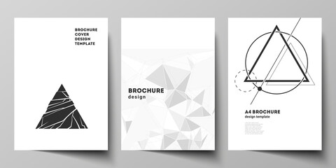 Wall Mural - vector layout of a4 format modern cover mockups design templates for brochure, magazine, flyer, book