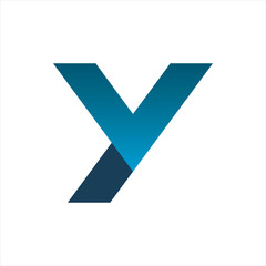 Wall Mural - blue letter y logo design