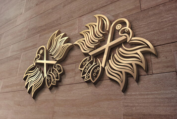 Wall Mural - 3d bird logo design idea for business