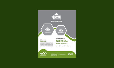 Canvas Print - Real Home for sale flyer design template very modern